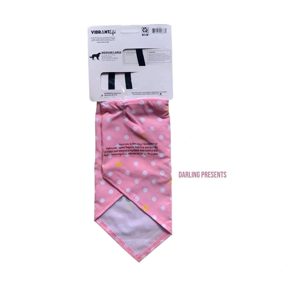 Vibrant Life ‘Girls Just Wanna Have Sun’ Dog Bandana Set Color Pink Size M/L